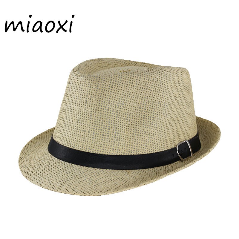 Miaoxi voksne mænd solhat sommer unisex solid afslappet hat sommer stråhætte ferie kvinder hatte motorhjelm sn -007