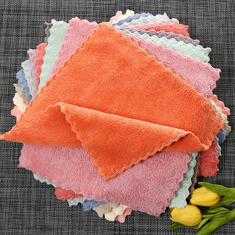 4 pces toalha de limpeza de cozinha casa toalhas de microfibra para a cozinha absorvente pano mais grosso para limpar a mesa de limpeza de micro fibra
