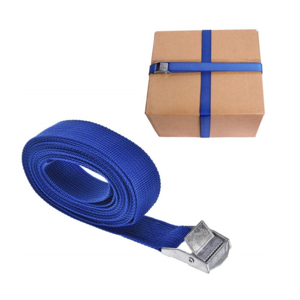 1pc 2.5cm*2.5m Car Load Lashing Strap Luggage Bag Belt Tie Down Metal Strap Cargo Buckle Includes Quick-release Thumb Button