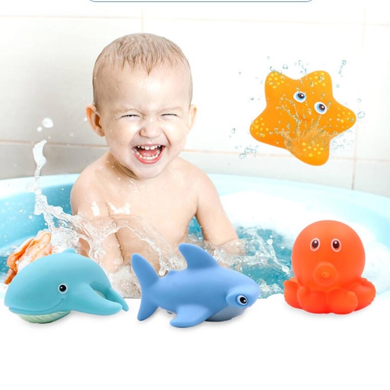 Jouets de bain flottants en forme d'animal pour bébé, jeu d'eau, pêche flottante, petite baignoire océanique