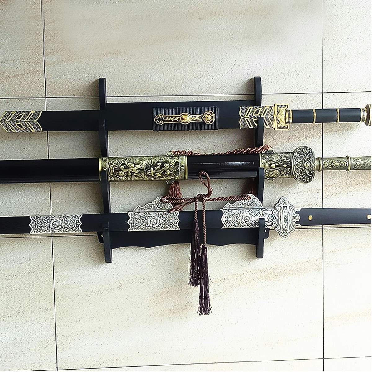 1 stk 1/2/4/5/6- etterslep vegghengende dekor samurai sverdholder katana holder stativ hengerbrakettstativ hjem dekorasjon veggdisplay