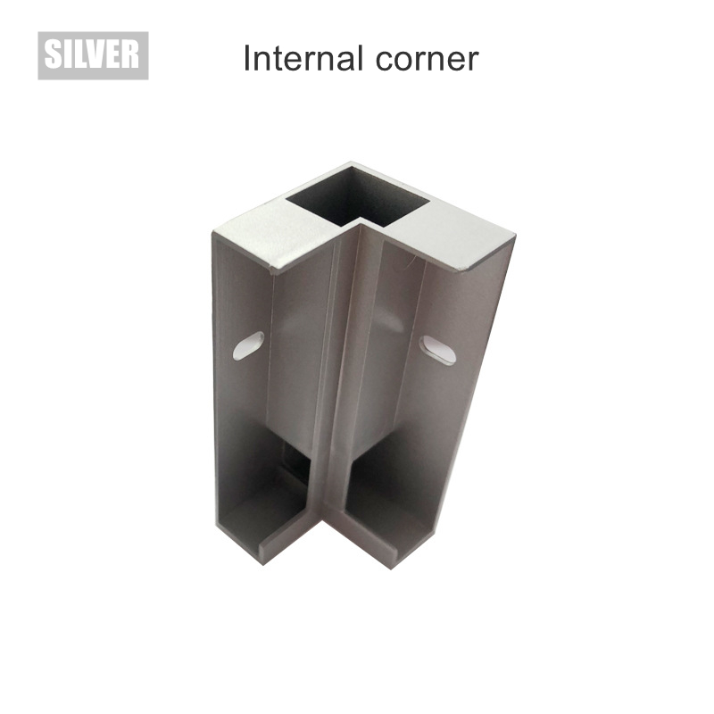 60mm/80mm LED Skirting Line Strip Light Aluminum Profile Accessories Baseboard Plastic Internal Angle External Corner Connector: Silver Internal / 80mm