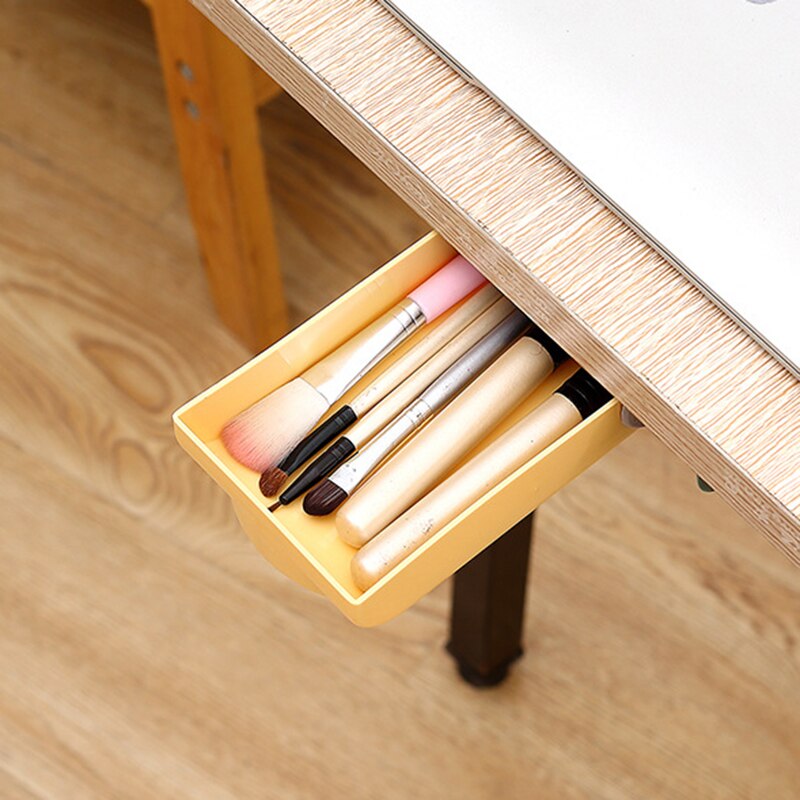 Adhesive Desktop Organizer Drawer Sundries Self-Stick Pencil Tray Under Desk Holder Pop-up Pen Storage Drawer Organizer