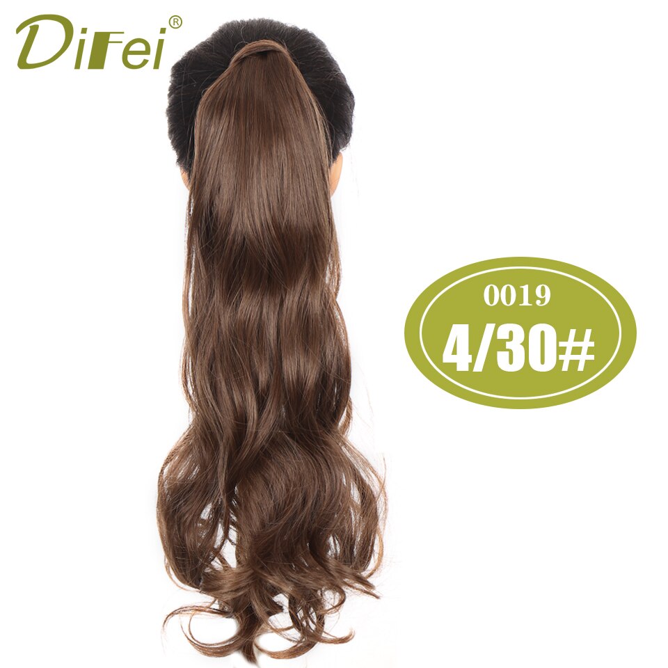 DIFEI Lange Golvende Natuurlijke Paardenstaart Clip in Pony tail Hair Extensions Wrap Rond op Synthetisch Haar Stuk voor Vrouwen: 4-30