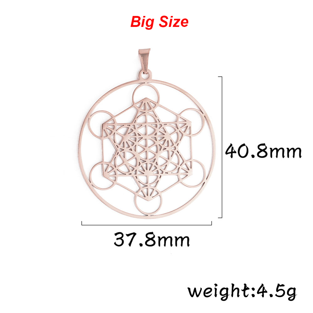 Diy Rvs Metatron Kubus Bedels Voor Sieraden Maken Ketting Oorbellen Sleutelhanger Charm Amulet Hangers Accessoire: orange