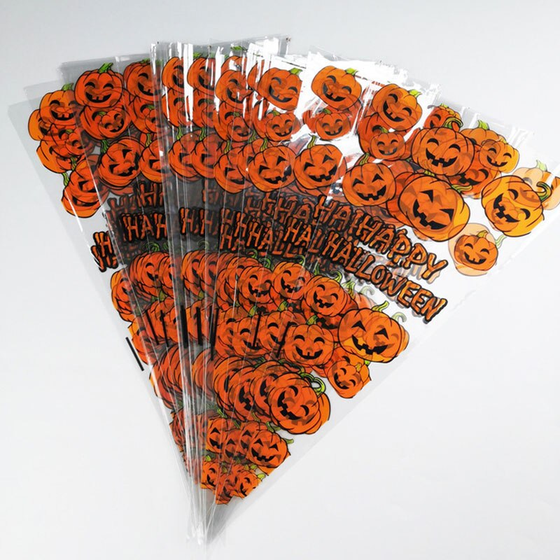 100 stk halloween keglepose græskar flagermus edderkop trekantet slikposer halloween favoriserer pakke godbid eller trick slik lomme