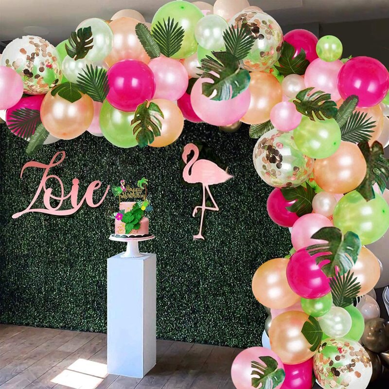 tropisch hawaiisch Ballon Girlande Bogen Bausatz Ballon Baby Dusche Konfetti Ballon Geburtstag Sommer Hawaii Party Dekor Hochzeit