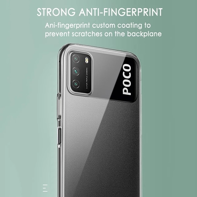 Custodia per xiaomi poco m3 coperchio coque funda trasparente trasparente tpu custodia protettiva in silicone morbido