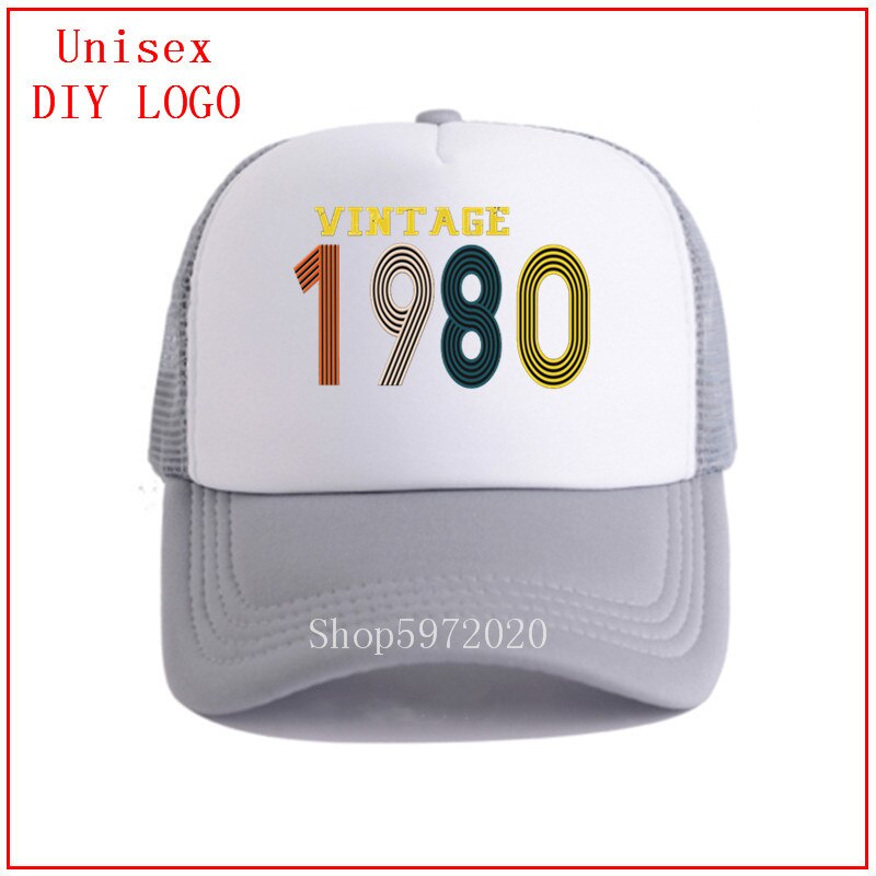 1980 vintage year hats for men snapback sun hats for women bucket hat baseball cap mens bassball caps best selling: 10gray-white / Adult