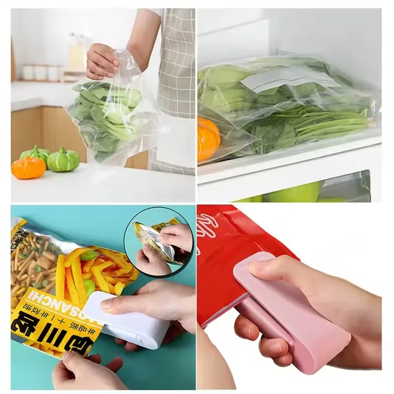 Mini värmepåseförslutningsmaskin hushållsmanuell värmeförslutare kökstillbehör bärbar termisk plastförpackningsmaskin påsförslutning