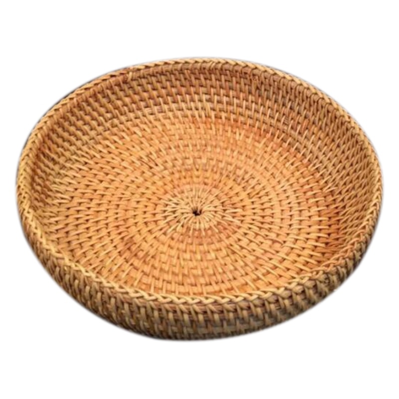 Handgewebter Rattan-Einkaufskorb Von Tengtian - Nantucket Style, 26x16 Cm, Natürlich & Stylisch - Perfekte Tragetasche