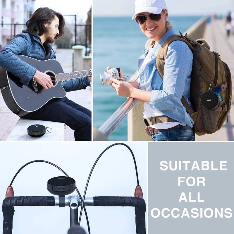 Draagbare Outdoor Bluetooth Speaker Subwoofer + Bike Mount 3D Stereo Luidspreker Douche Handsfree IPX7 Waterdichte Mini Boombox