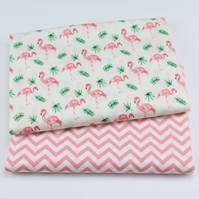 Flamingo print bomuld twill stof tekstil håndværk patchwork diy syning fedt sovesal fire sæsoner ark til baby & barn