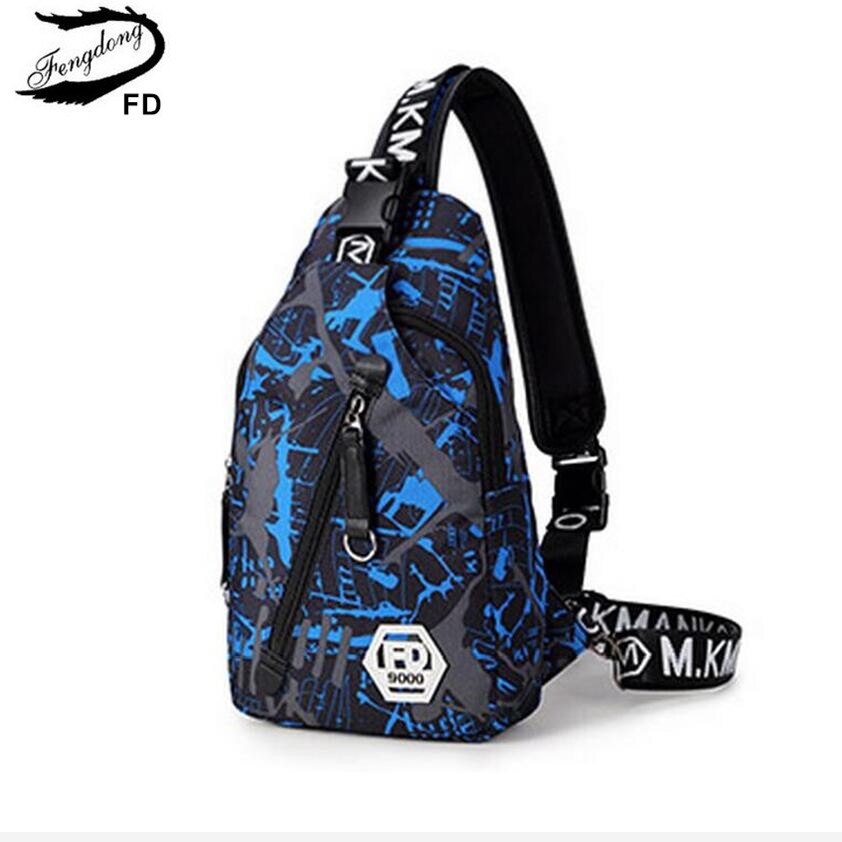 Fengdong crossbody bags for men women travel bags casual Chest Bag Pack Waterproof Single Shoulder Strap sling messenger bag