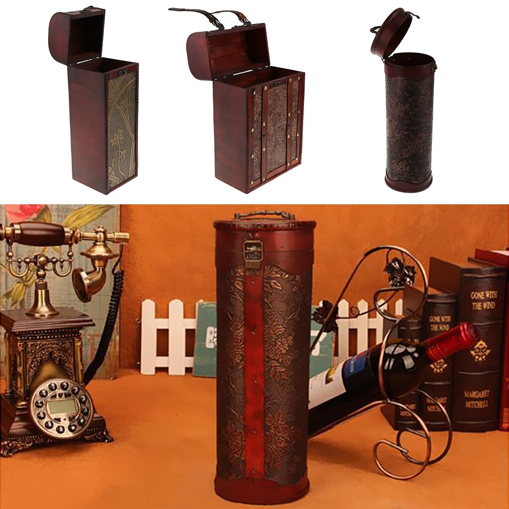 Wine Box Travel Storage Box Carrying Display Case Hand-carved Wine Box