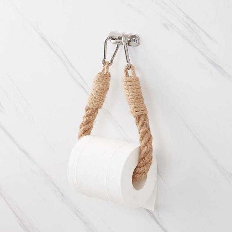 Corda suporte de papel higiénico casa decoração do banheiro hotel vintage toalha pendurado corda suporte de papel higiénico antigo parede toalheiro