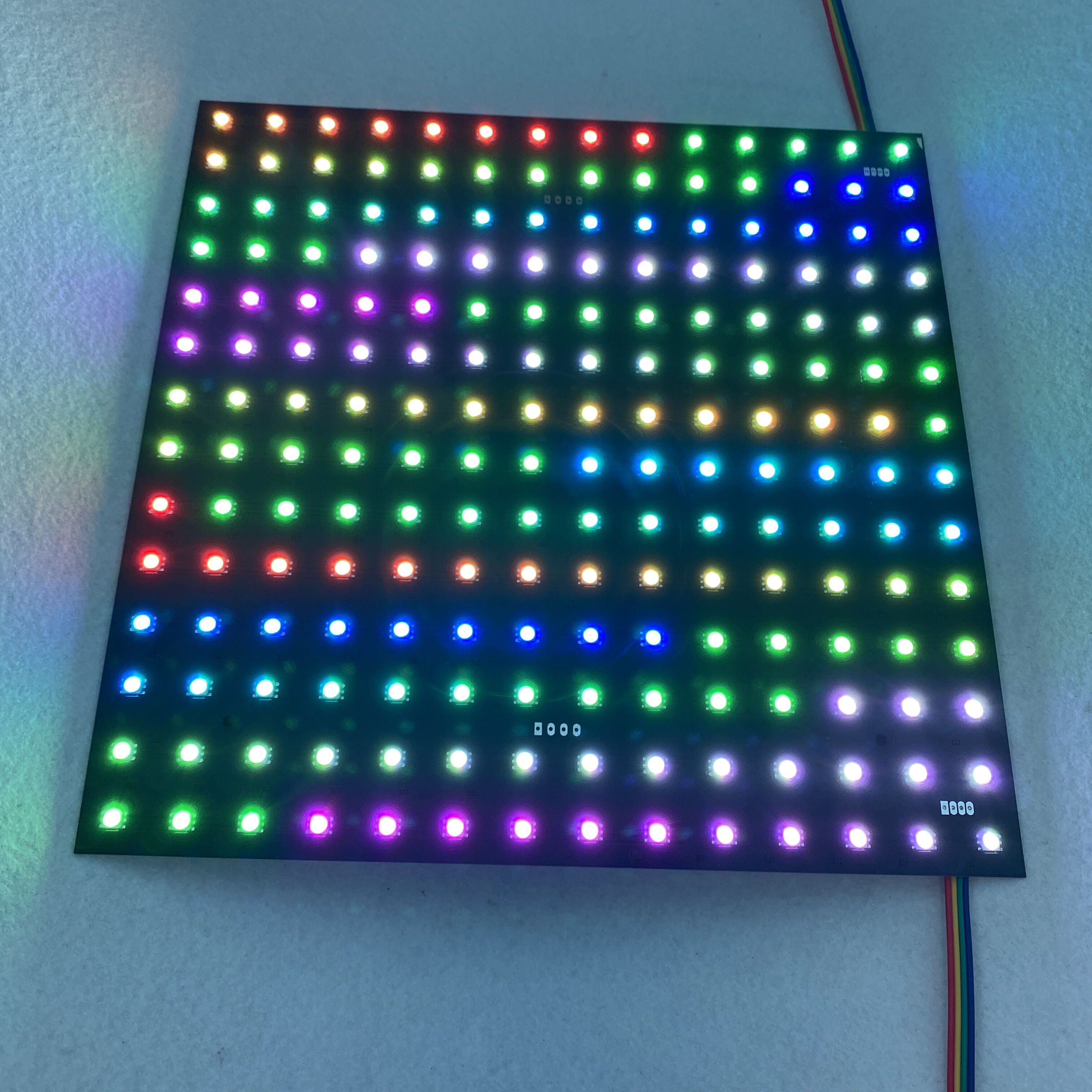 SK9822 P20mm addressable full color RGB indoor LED Display unit panel,14*14pixels,280mm*280mm;Aluminum plate