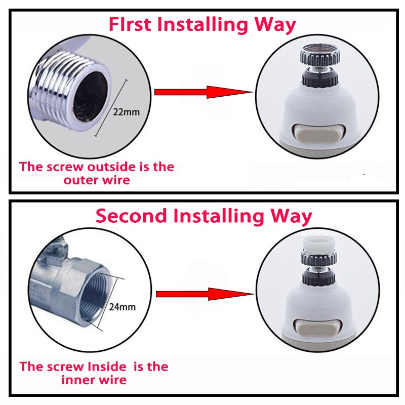 Hogedruk keukenkraan extender draaibare kraan beluchter waterbesparende kraan mondstuk adapter badkamer wastafel accessoires