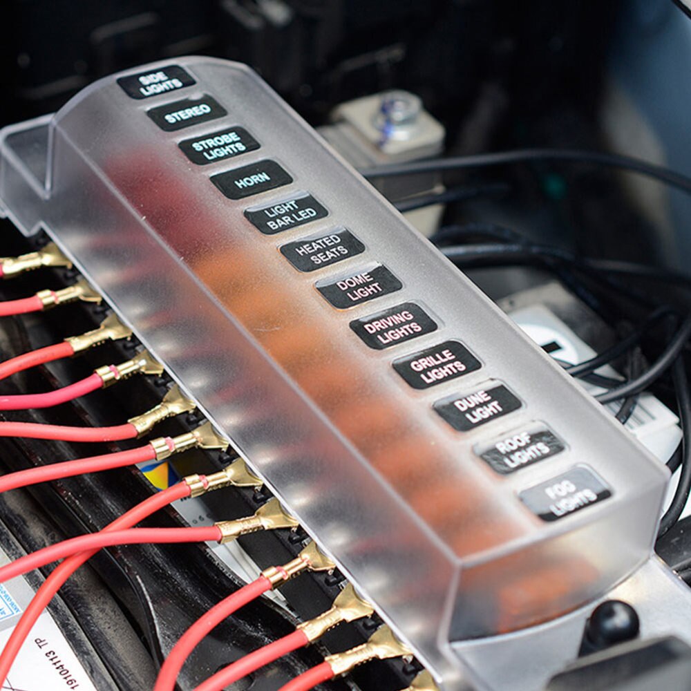 1pc 12 Way Fuse Box Panel Mount Blades Fuse Holder with Protection Cover