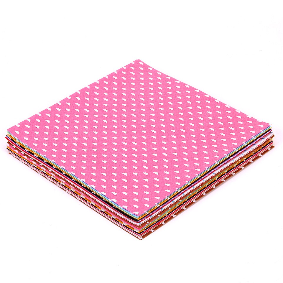 Printed Cloud Felt Pattern Fabric 30X30CM For DIY Handmade Nonwoven Craft kids Felt Book Material Cloth 10Pcs/Set