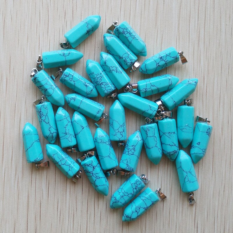 50pcs/lot bestselling good natural stone mix point pillar pendants for jewelry making