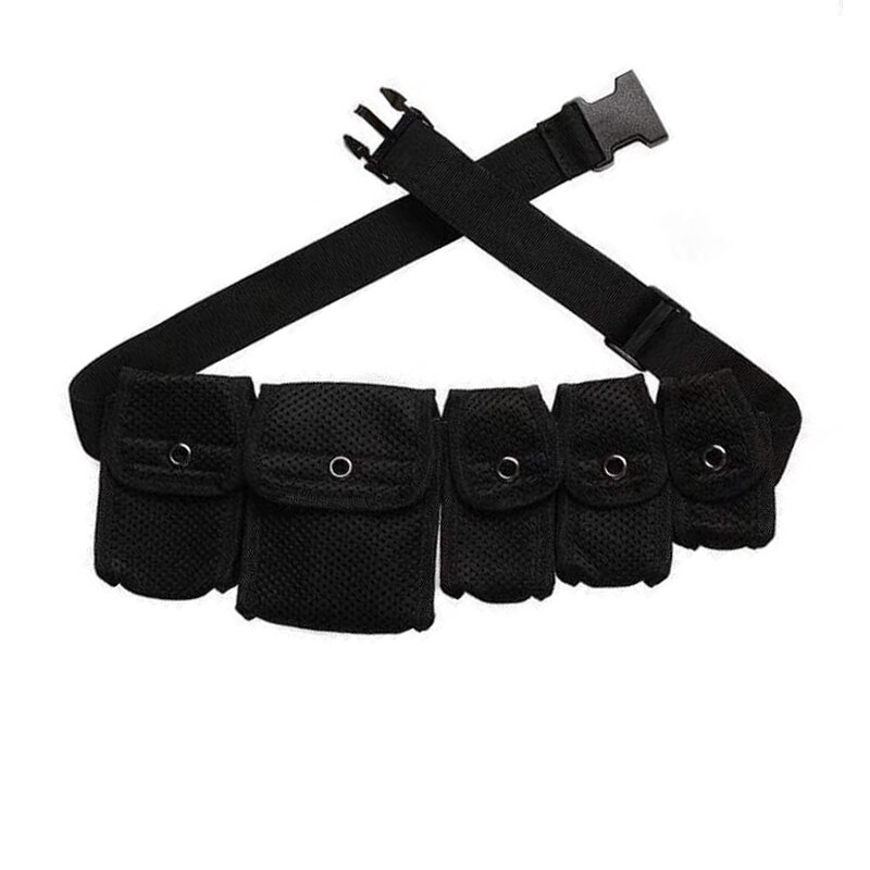 Five Small Bags Waist Bag Trend Bullet Chest Bag Hip-Hop Streetwear Waist Pack For Men Female Chain Nylon Belt Pocket G126: Black