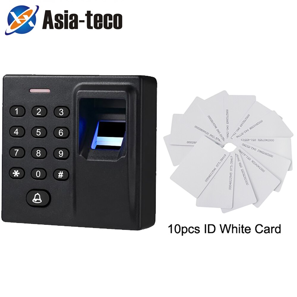 Mini Biometric Fingerprint Access Control Standalone Door Controller Keypad Finger and RFID Card Door Entry Lock: AC and 10 cards