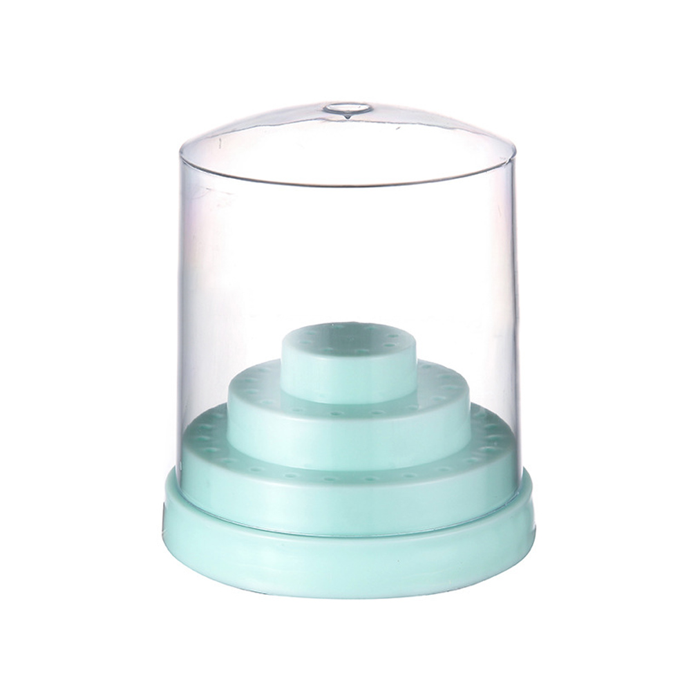 Soporte para brocas de uñas con 10/20/48 agujeros, estuche de almacenamiento vacío, contenedor de exhibición, caja de cortador de fresado, soporte de exhibición para manicura Acryl: Transparente