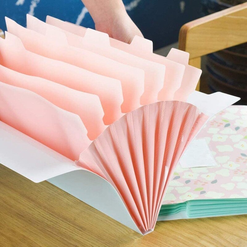 4PCS Expanding File Folder Expandable Filing Organizer 8 Pockets Accordion Document Folder Expanding Letter Organizer