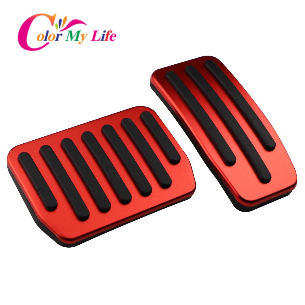 Väri my life auton polkimet sopivat tesla malliin 3 malli 3 osaa kaasujarrupolkimen suojakuori tarvikkeet: Punainen ilman lepoa