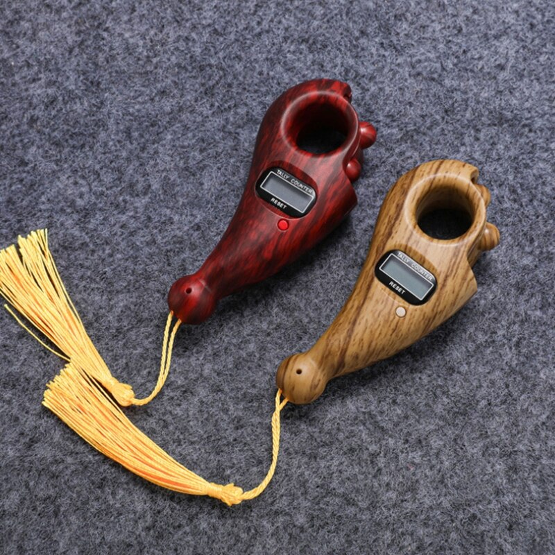 Portable Handheld Tassel Digital Beads Counter Finger Game Toy Manual Reset Decompression Relaxation Tool for Meditation