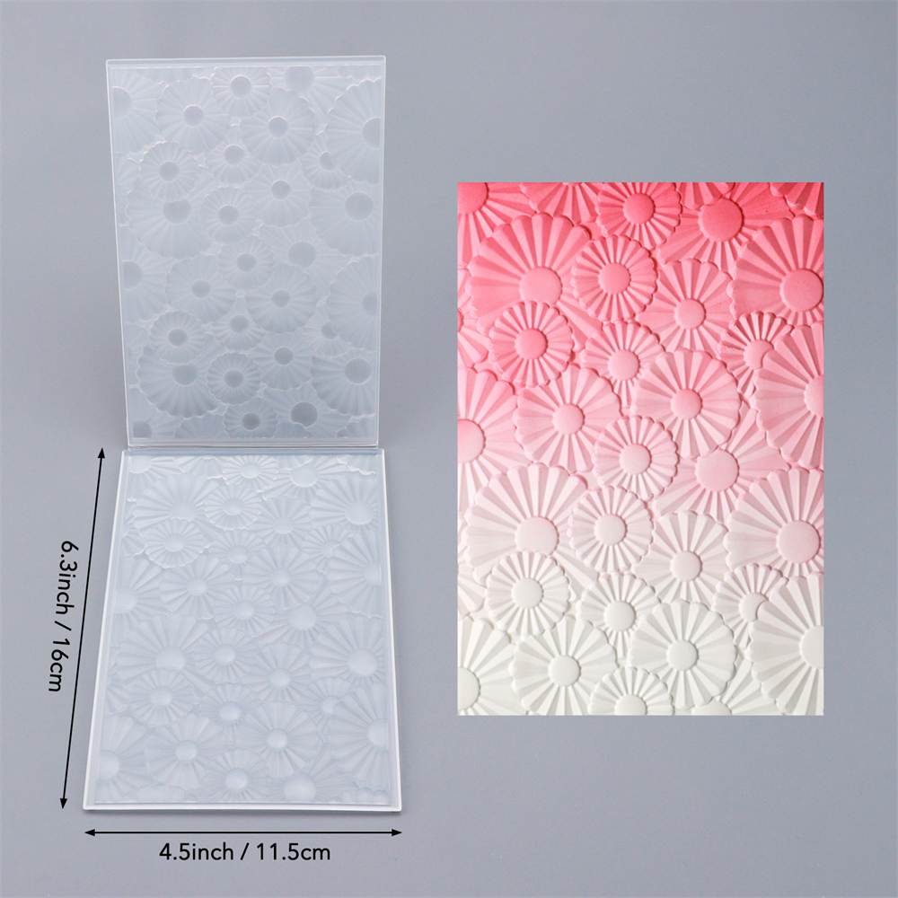 2025, neue 3D-Prägeordner, Sonnenblume, Liebe, Herz, Kranz, Folienordner für DIY, Sammelalbum, Weihnachten, , Papierkarten, Basteln: Dunkelgrau