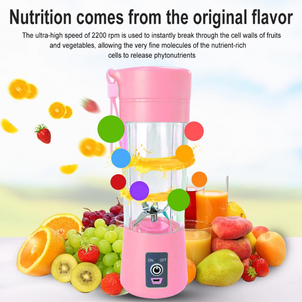 Usb Draagbare Juicer Cup Huishouden Blender Fruit Mengmachine Sap Cup Met Zes Messen Voor Home Office Travel Sport