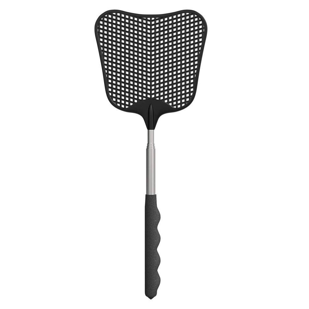 Extendable Fly Swatter, Durable Telescopic Plastic Fly Swatter Heavy Duty Set, Retractable Flyswatter With Long Handle: Black