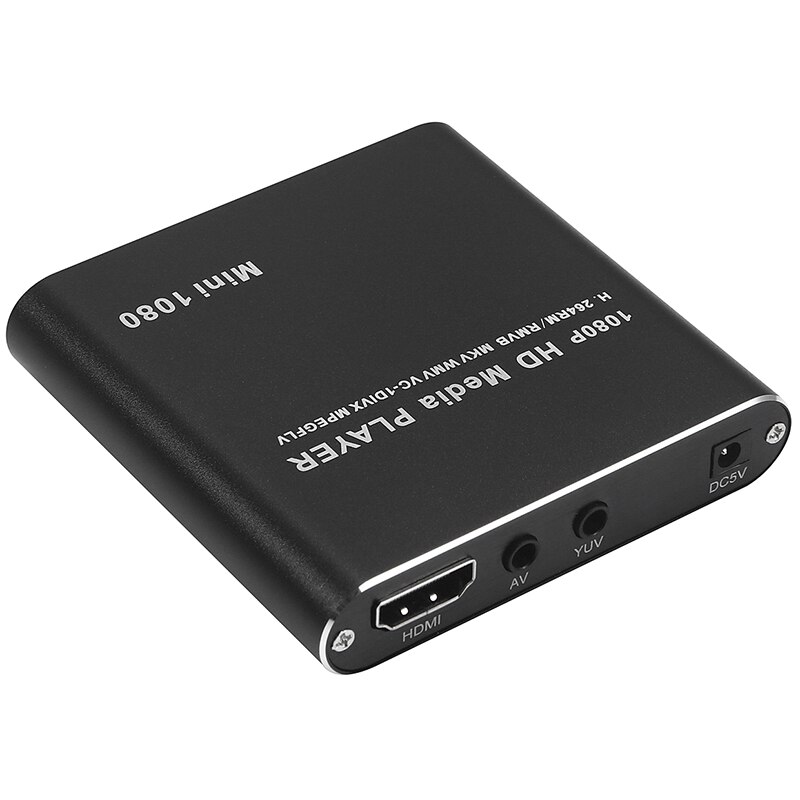 Ams-enchufe de ee.uu., Mini carro Hdd, adaptador de reproductor multimedia, Hdmi Av Puerto Usb con lector de tarjetas Sd Mmc, compatible con H.264 Mkv Avi 1920x1080P 100Mpbs (