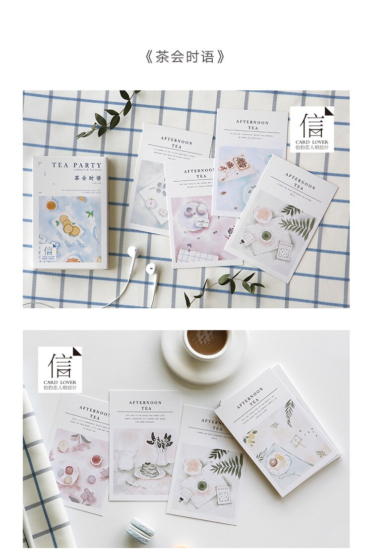 30Sheets/Set Tea Party Card Postcard/Greeting Card/Christmas Card