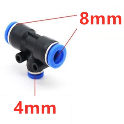 4mm 6mm 8mm 10mm 12mm Pneumatische Slang Plastic 3 Way Tee Quick Connectors Adapters