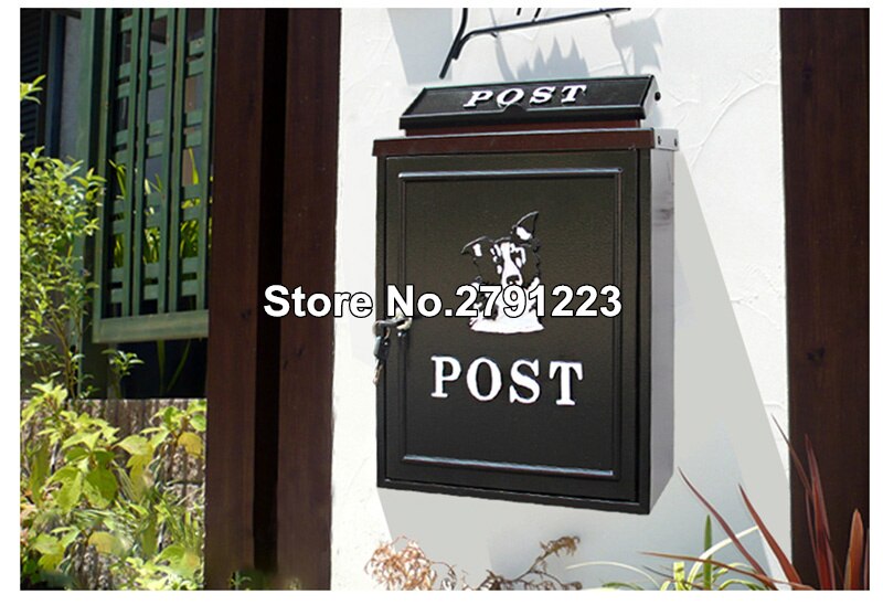 Retro Pastoral Wall Mounted Mailbox Mail Postal Letter Box Lockable Secure Mail Post Cast Aluminum Mailbox Postbox Garden Decor