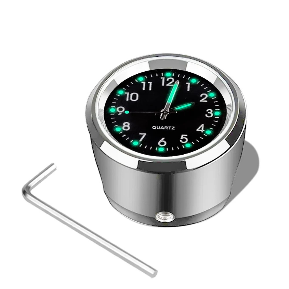 Reloj para manillar de motocicleta de 22-25mm, reloj de cuarzo de aluminio, reloj para manillar resistente al agua, accesorios para bicicleta y Moto: Beige