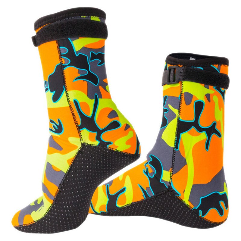 3mm Neoprene Thermal Beach Diving Socks Swimming Boots Water Shoes Men Women Scuba Snorkeling Surfing Diving Socks: Yellow Camouflage / L 42-44