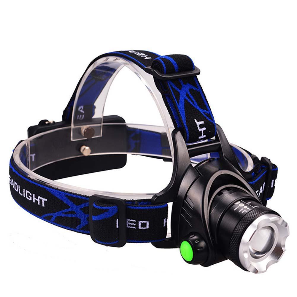 Led zaklamp T6 LED Zoom Koplamp Hoofdlamp Koplamp 18650 Batterijen Charger Krachtige Camping Zaklamp Head Light Torch