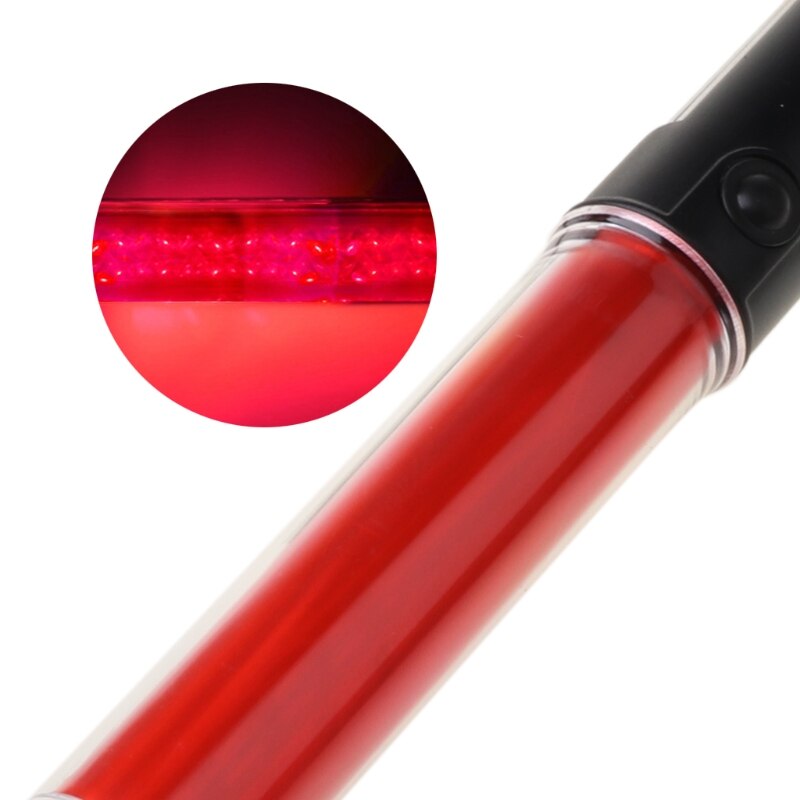 Powerful LED Flashlight Plastic Traffic Wand Torch 4 Modes Flash M3GD