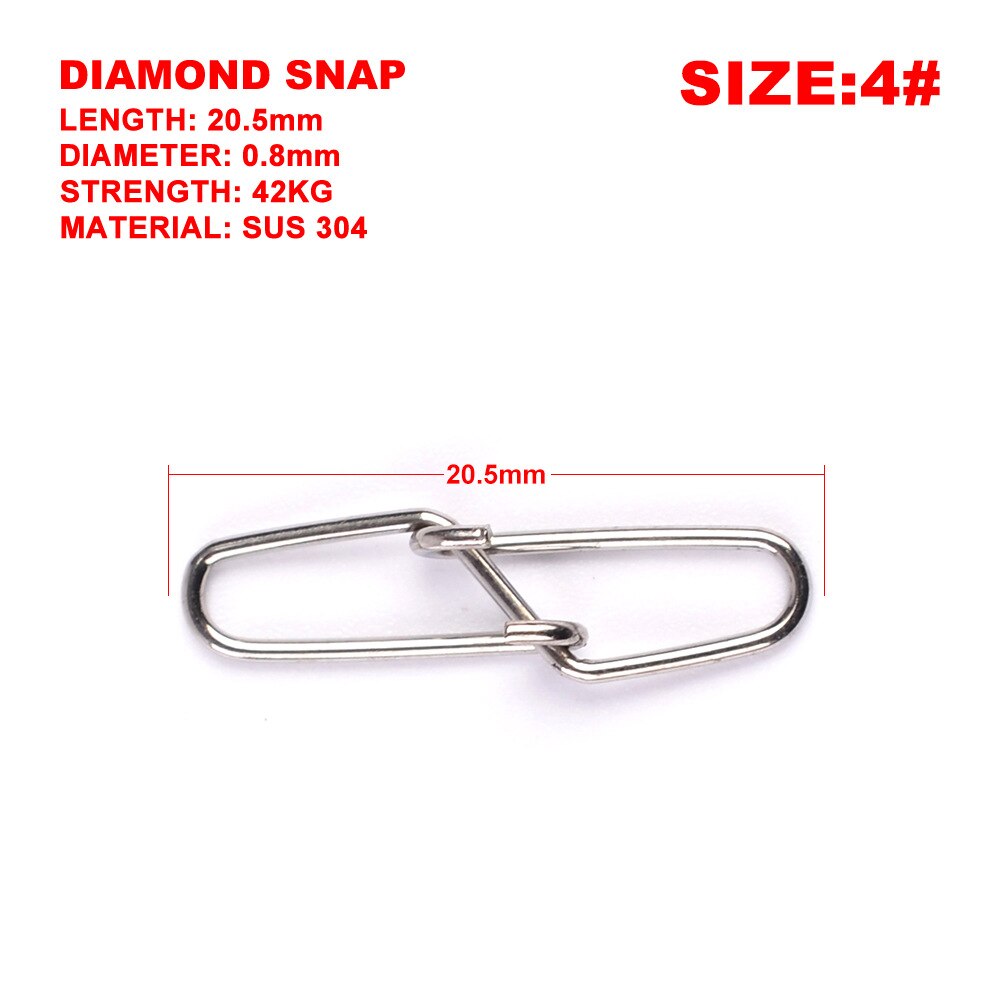 30pcs/bag Stainless Steel Hook Fast Clip Lock Snap Swivel Solid Rings Safety Snaps Fishing Hook Connector Fishing Gear: 5