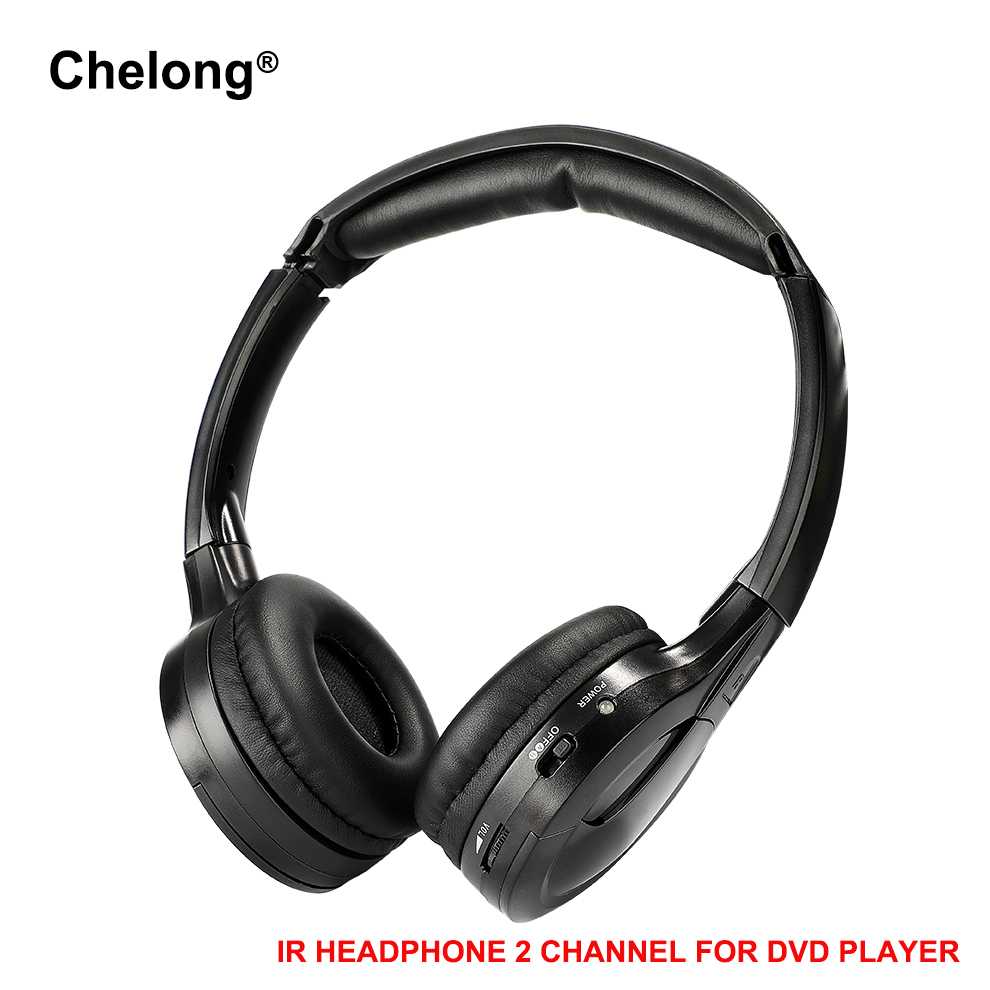 IR Infrared Wireless headphone Stereo Fordable Car Headrest DVD Player Earphone Music Headphones TV headphone 2 headphones: 1 PCS EARPHONE
