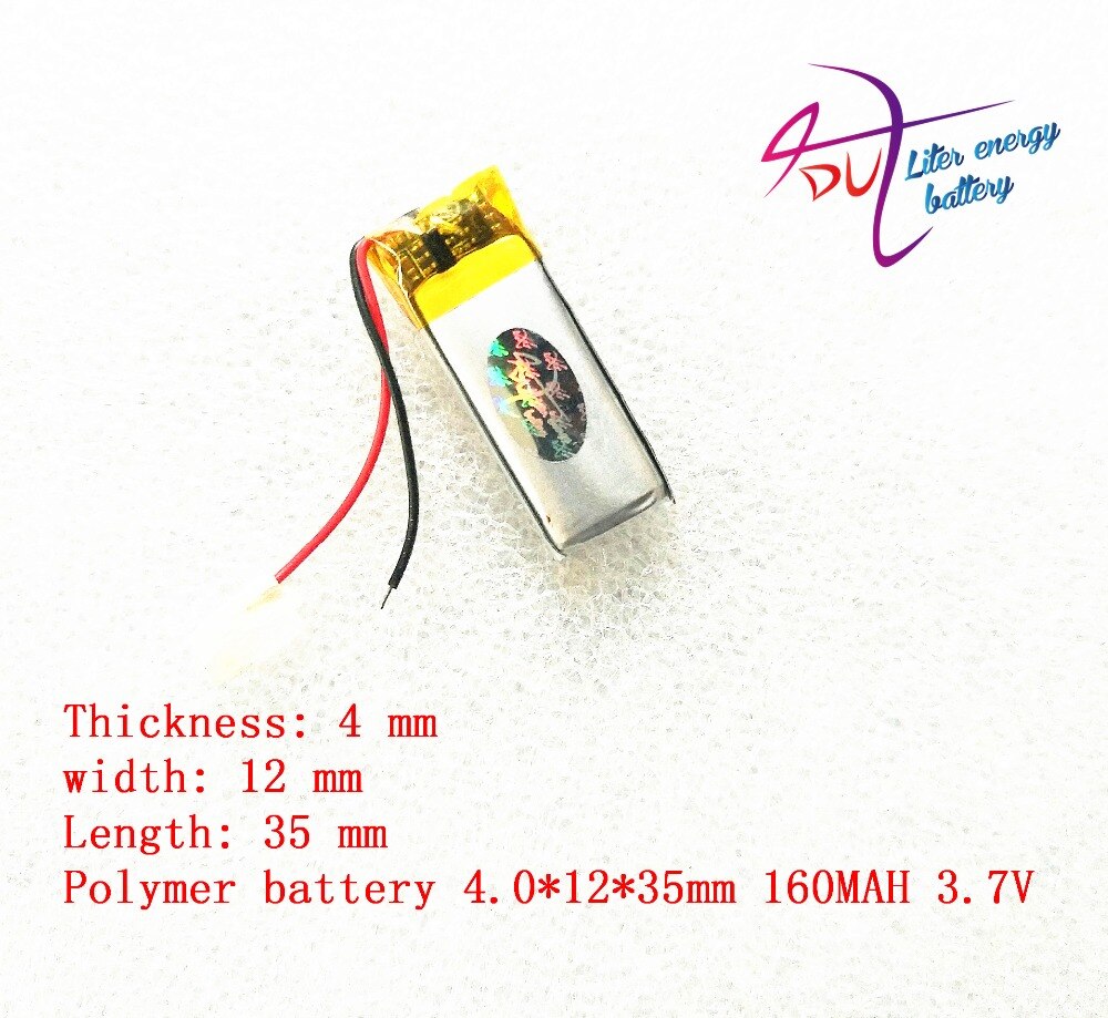 Grootte 401235 3.7 V 160 mah lithium-polymeer Batterij Met Bescherming Boord Voor Bluetooth Headset Digitale Producten
