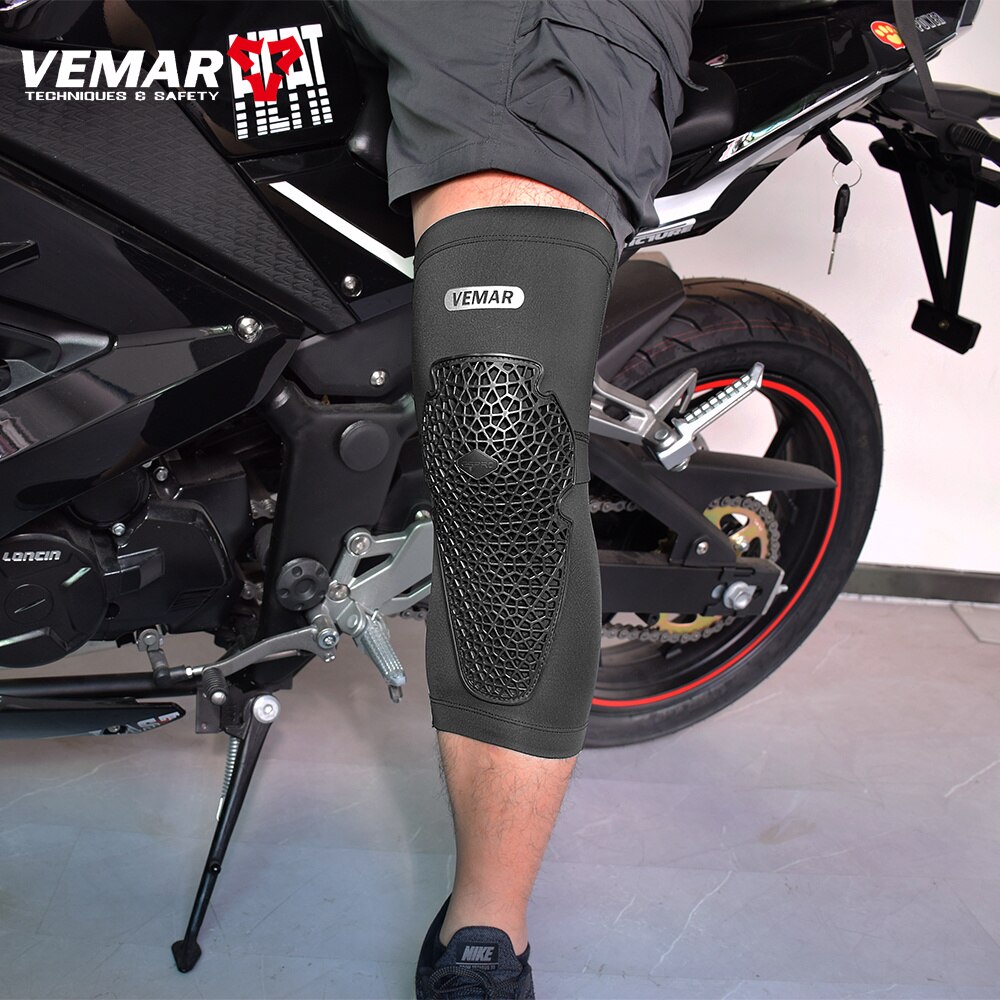 VEMAR Ginocchiere per moto traspiranti anticaduta Ginocchiere per motocross ad alta elasticità DH MTB Ciclismo Manicotti per moto Ginocchiere