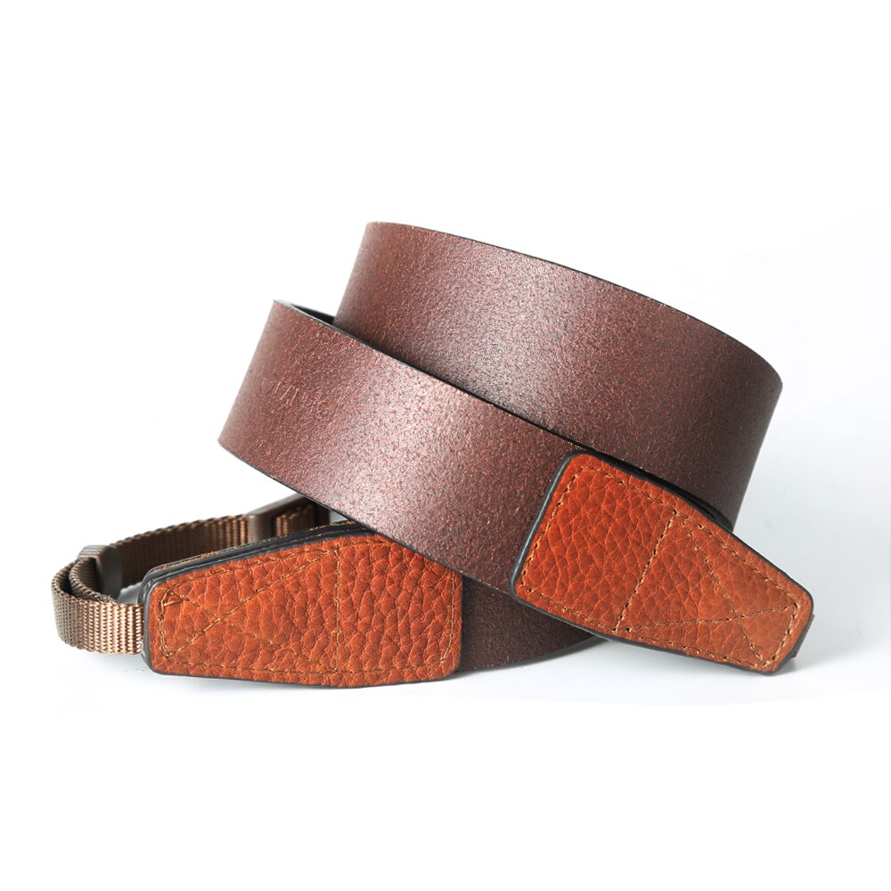 Thicker Version CANPIS Adjustable Universal Brown and Black Leather Strap with Shoulder Neck Support for DSLR Micro Camera