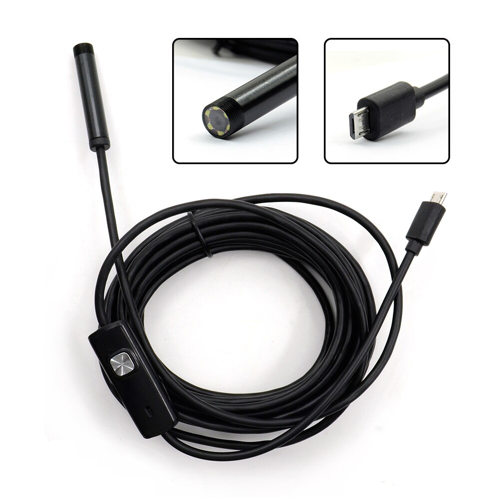Endoscopio WiFi 5 Metri Con 8 LED, Telecamera A Serpente Per Ispezione Compatibile IPhone E Android