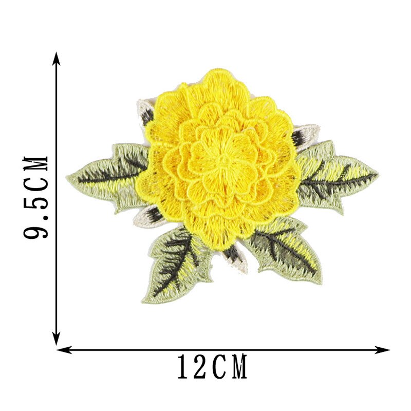 DIY Kleding Patch 1 PC/2 PCS Voor Jeans Badges Zak Naaien Borduren Ambachten Sticker Rose Bloem kleding Accessoires Applique: Yellow B