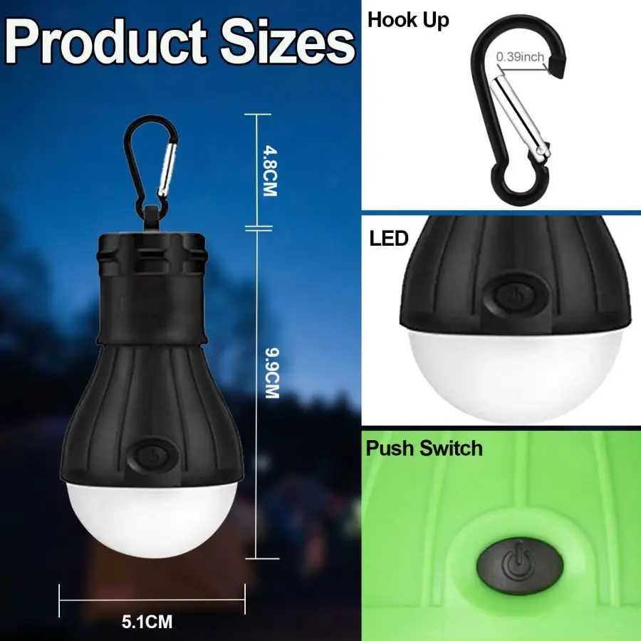 Tragbare LED Camping Laterne draussen Zelt Lampe Glühbirnen nicht licht Camping Zubehör Hängelampen für Rucksack wandern Wandern
